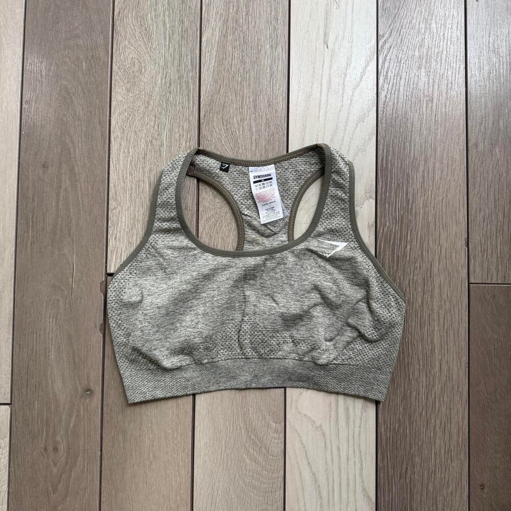 Gymshark Seamless Racerback Sports Bra Olive Green Size M